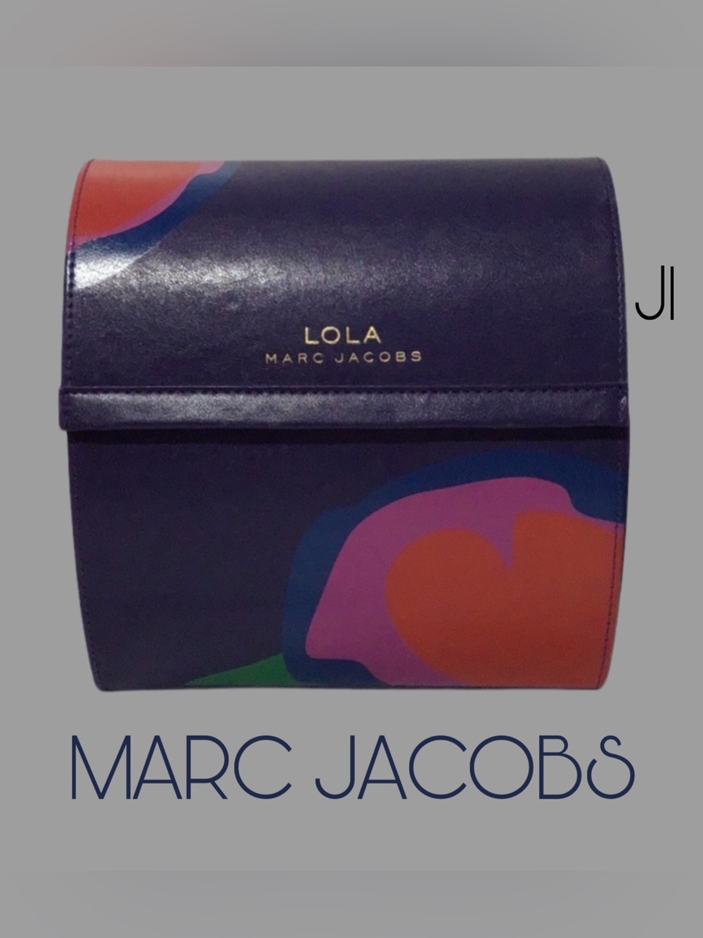 MARC JACOBS LOLA Purple Faux Leather Box for Cosmetics Jewelry Etc